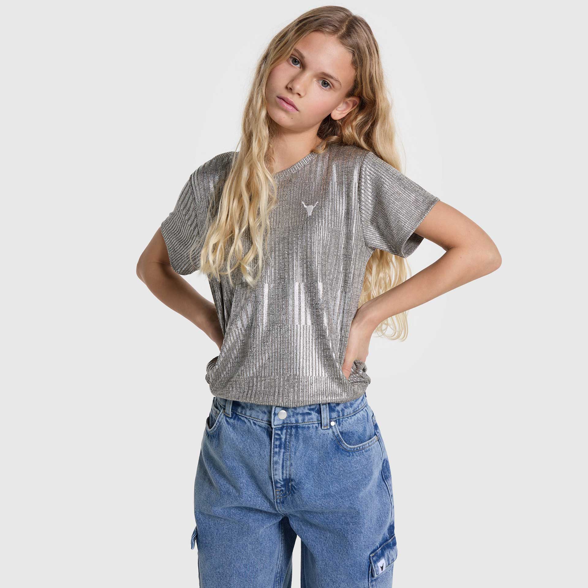 Alix T-Shirt knitted silver foil 3
