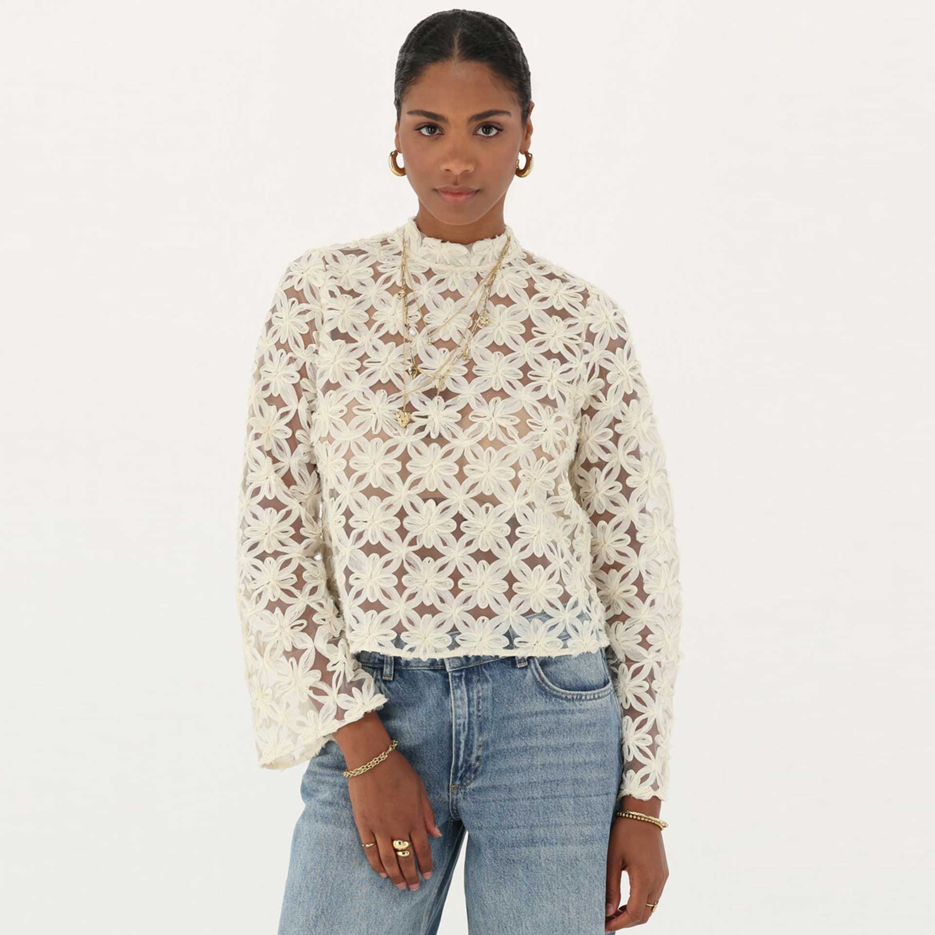 Blouse Mesh flower