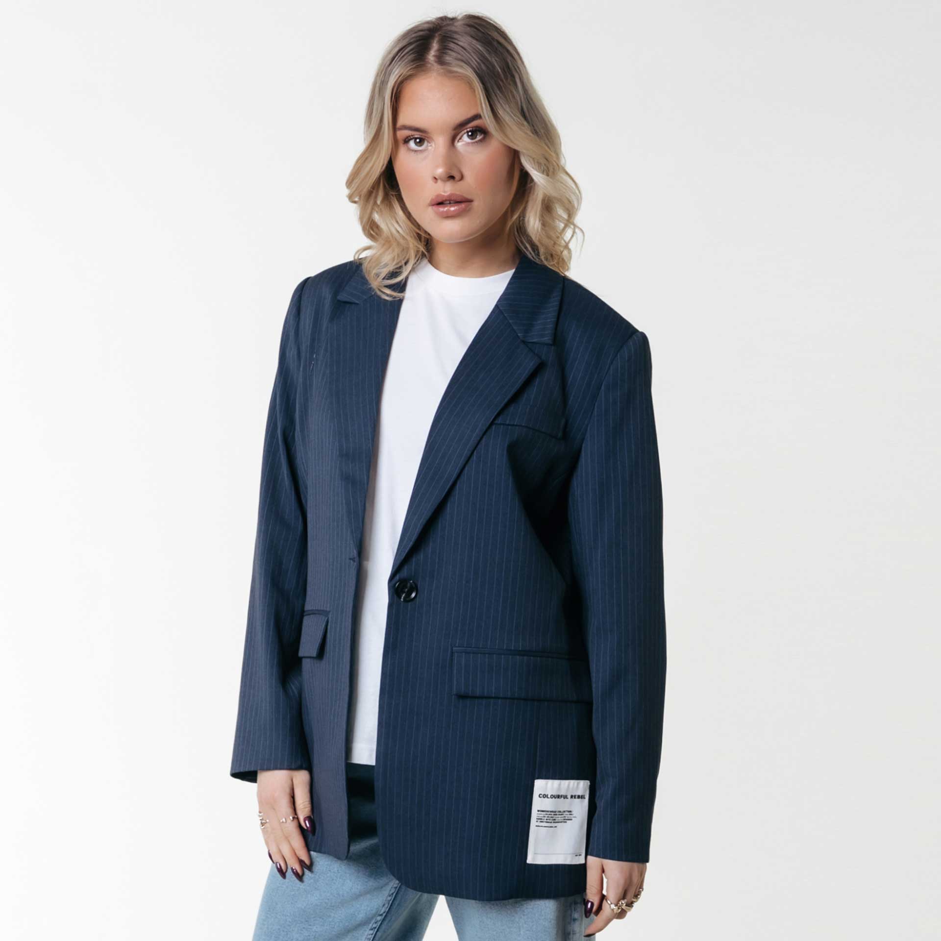 Colourful Rebel Blazer Jesra Pinstripe