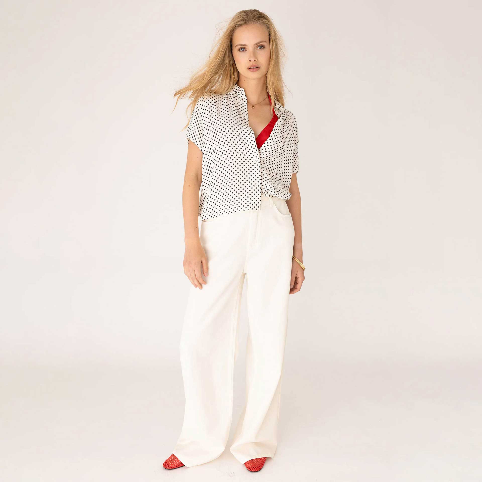 Anna Blue Blouse Dot