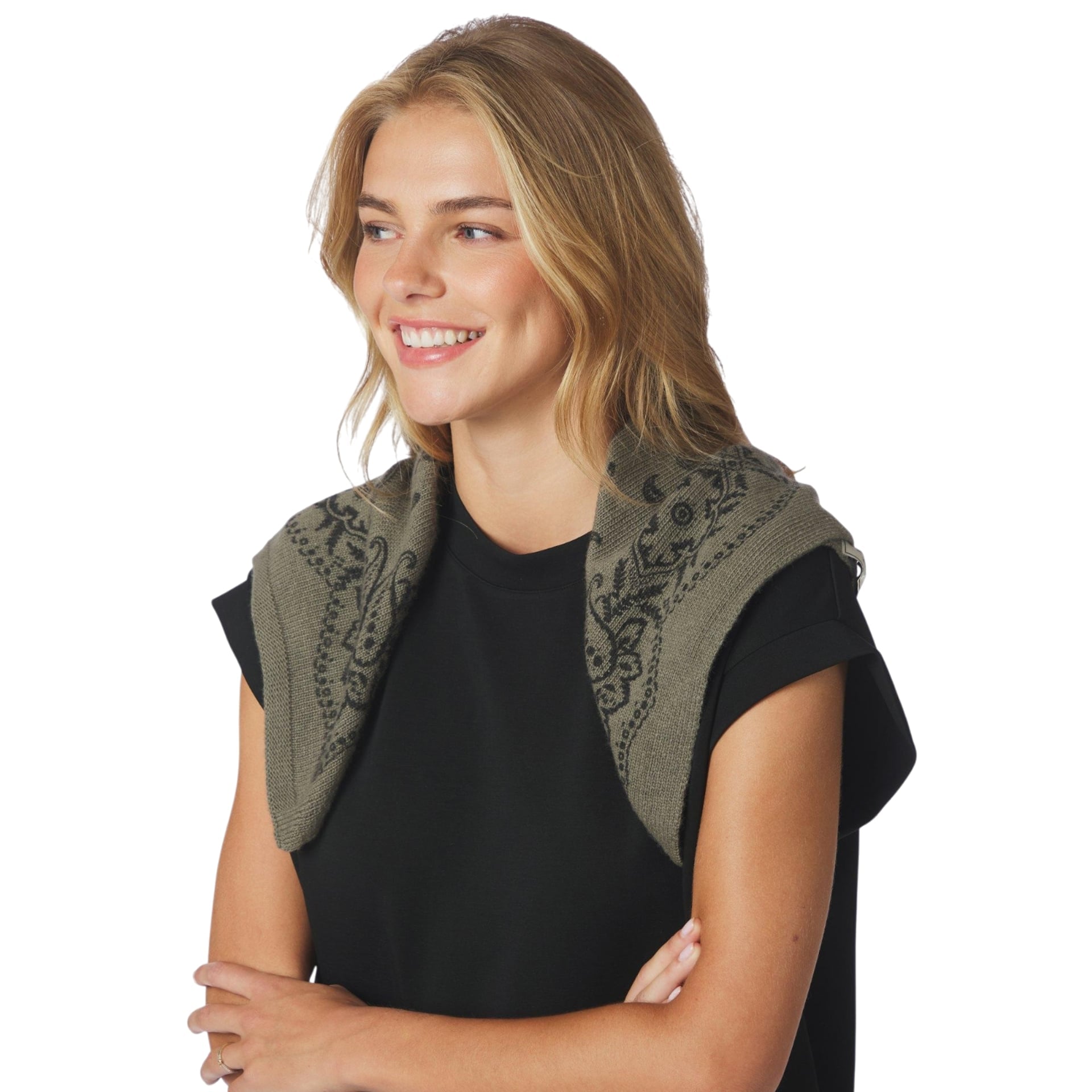 Neo Noir Sjaaltje Adelina Paisley Knit