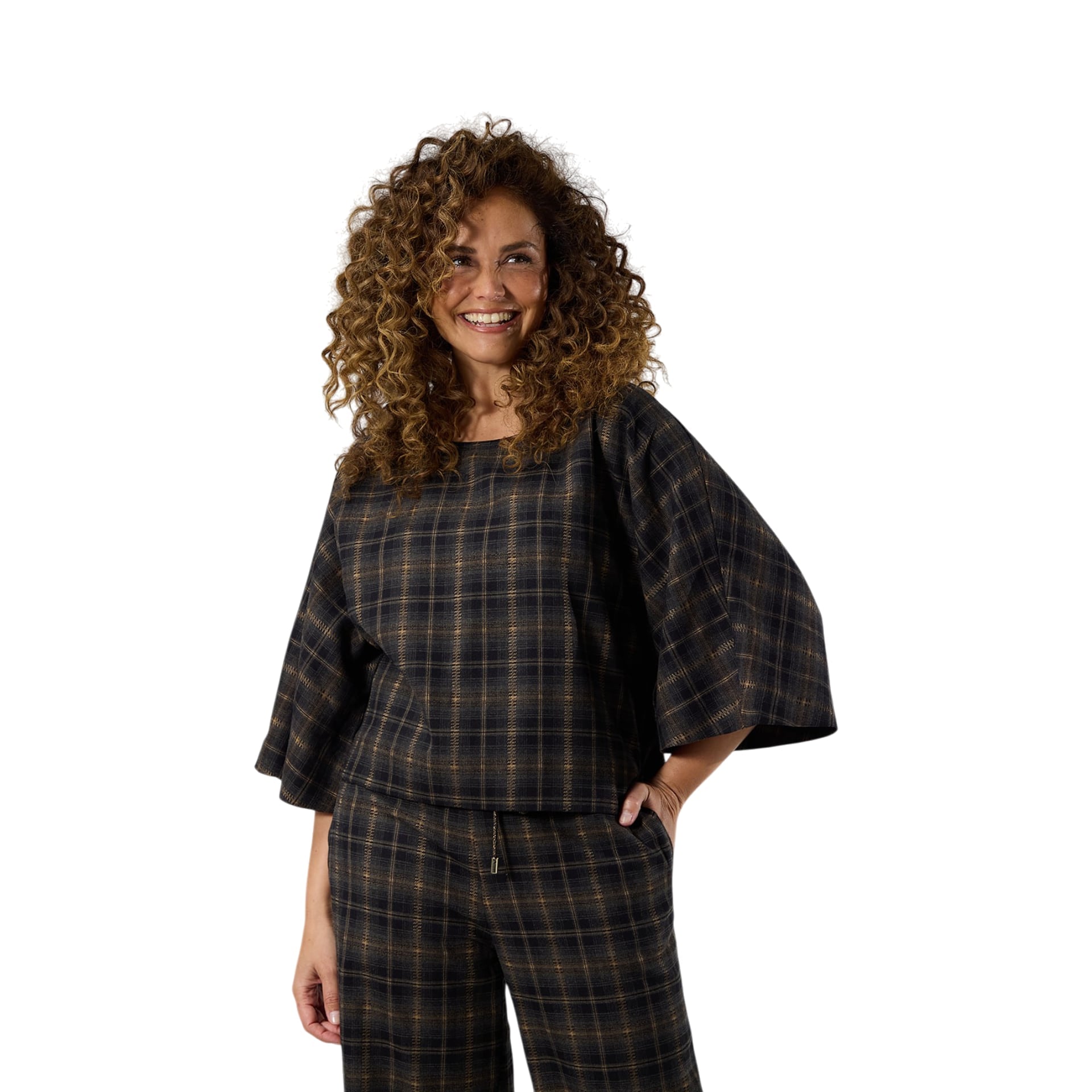 Label Dot Blouse Top Metin