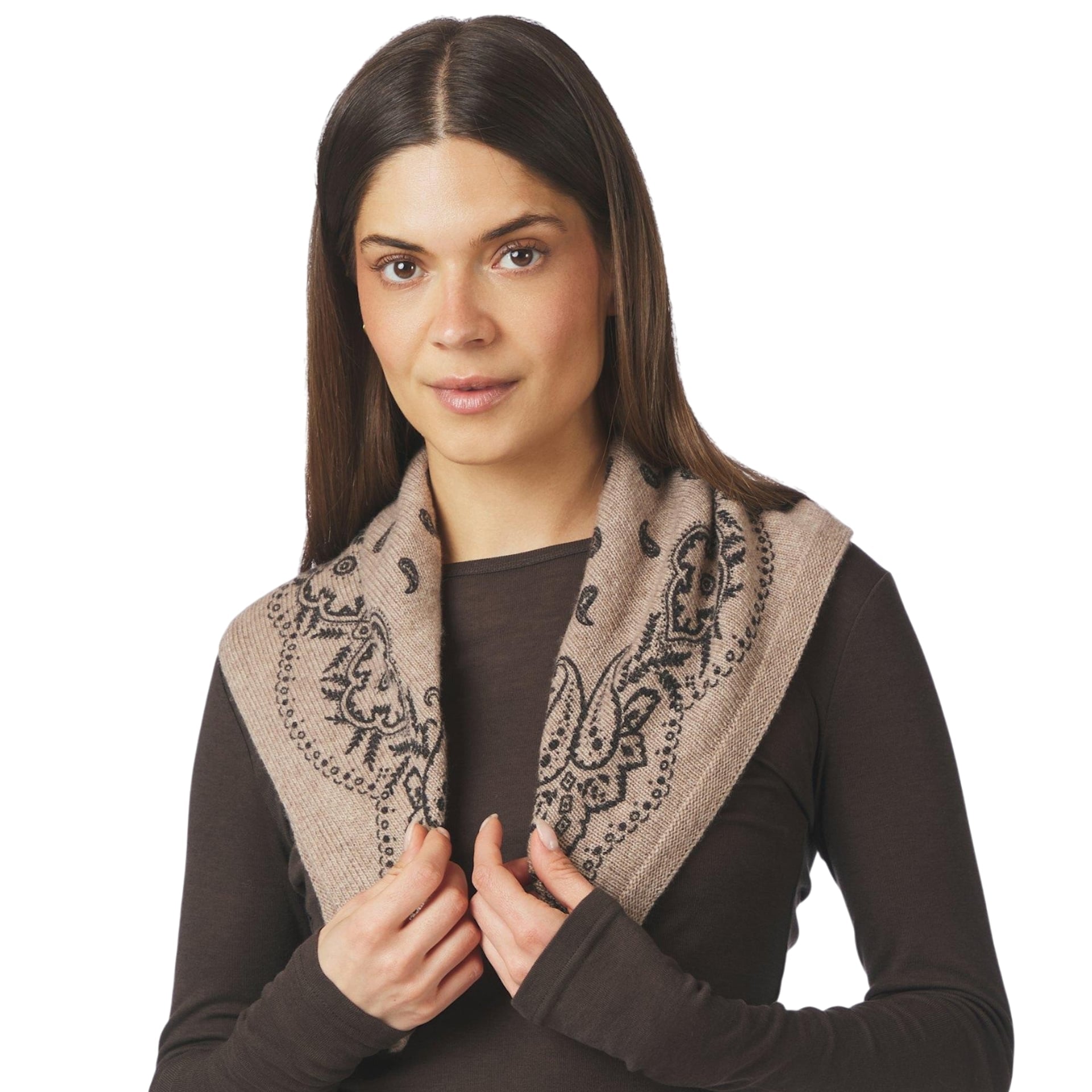 Neo Noir Sjaaltje Adelina Paisley Knit