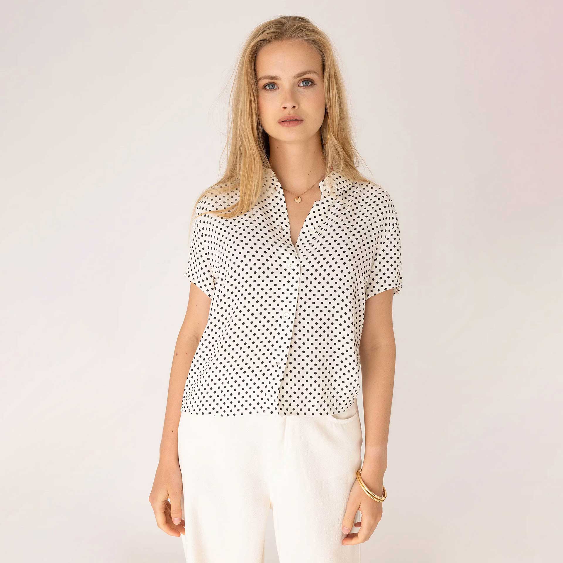 Anna Blue Blouse Dot