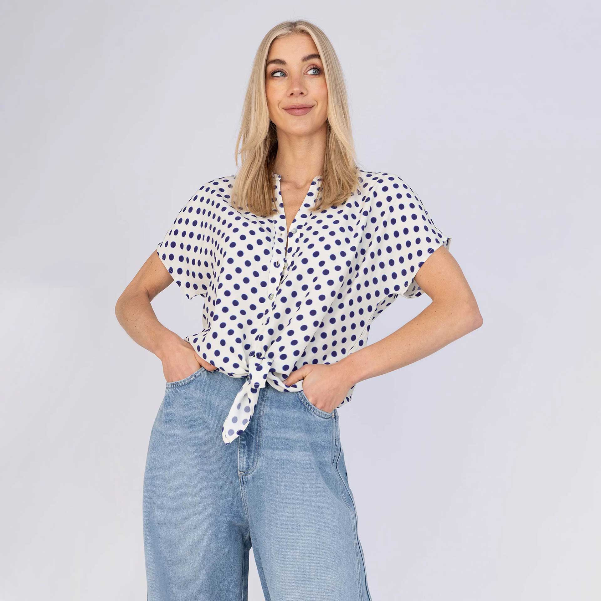 Anna Blue Blouse Rix