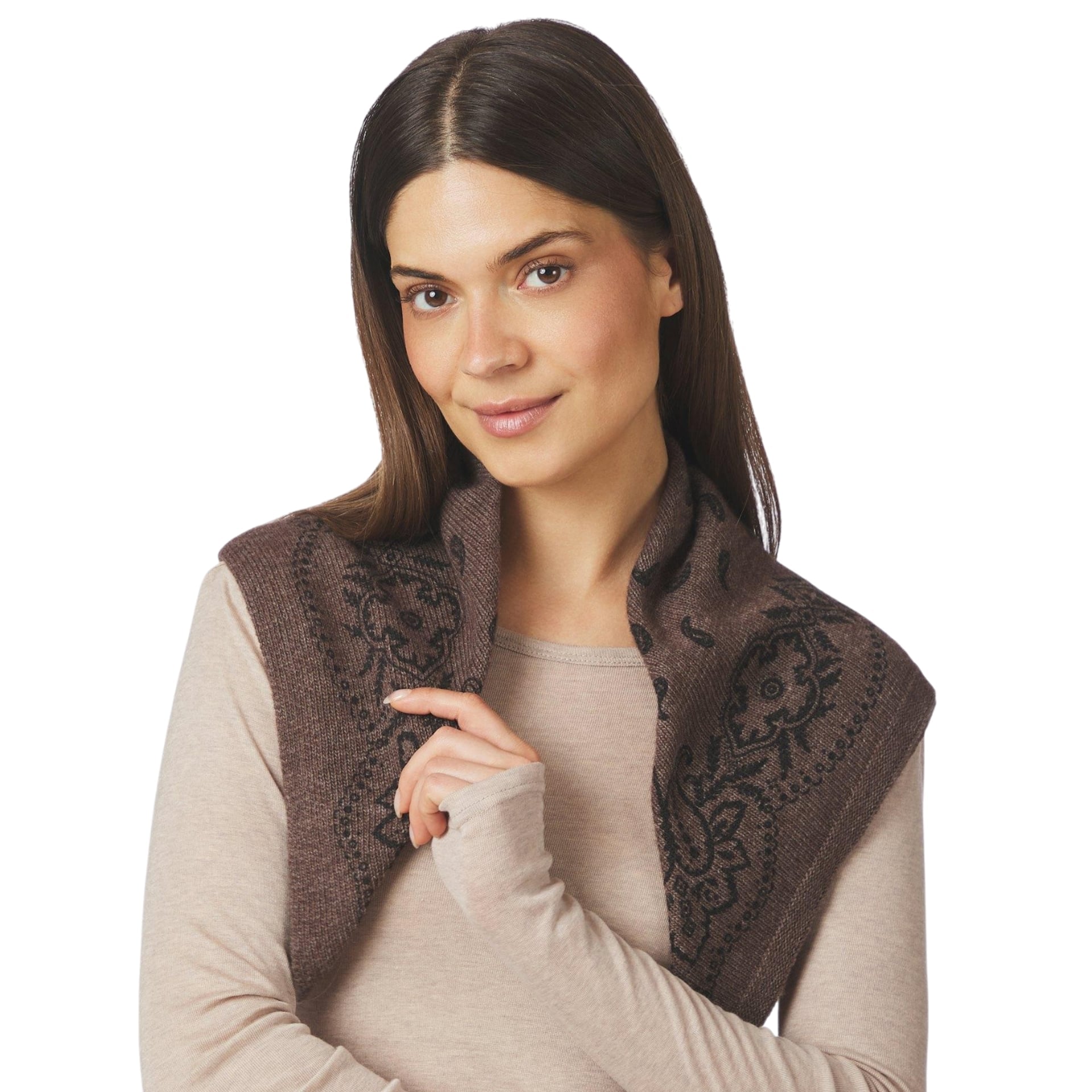 Neo Noir Sjaaltje Adelina Paisley Knit