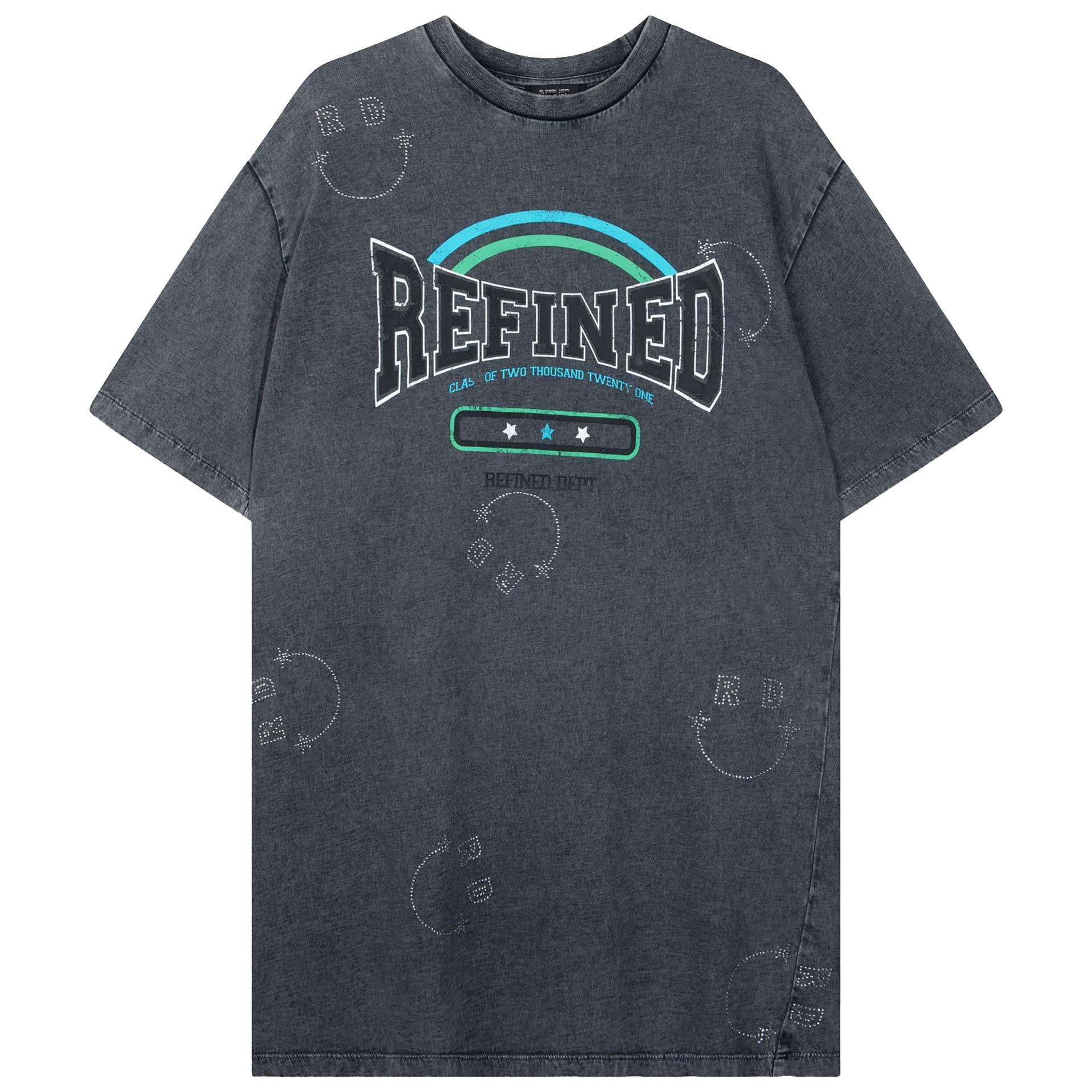 Refined Department T-Shirt jurk Acid wash 1