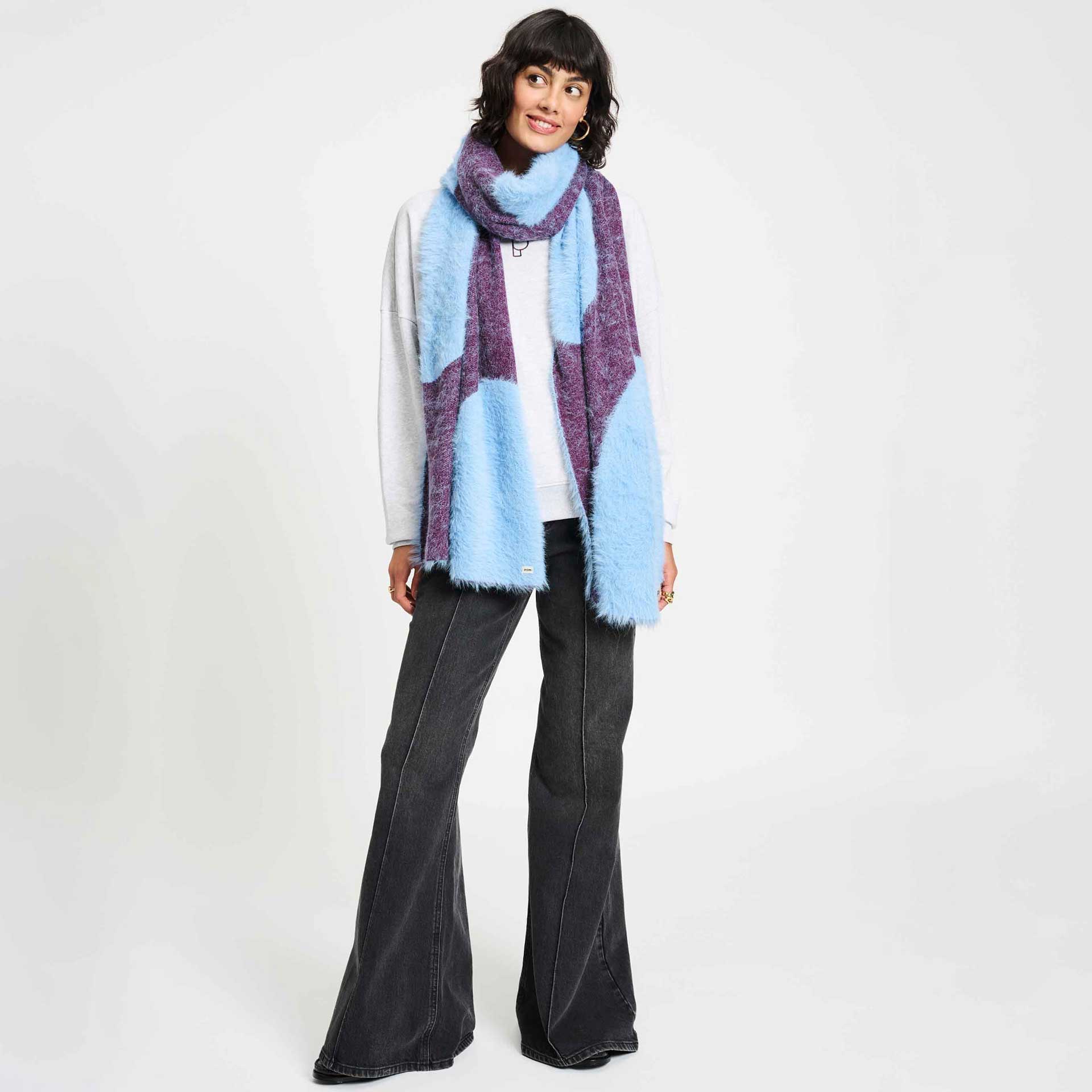 Pom Sjaal Dots Plum