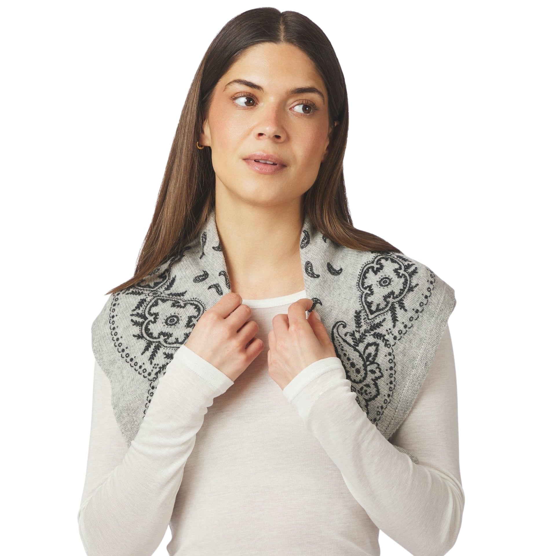 Neo Noir Sjaaltje Adelina Paisley Knit
