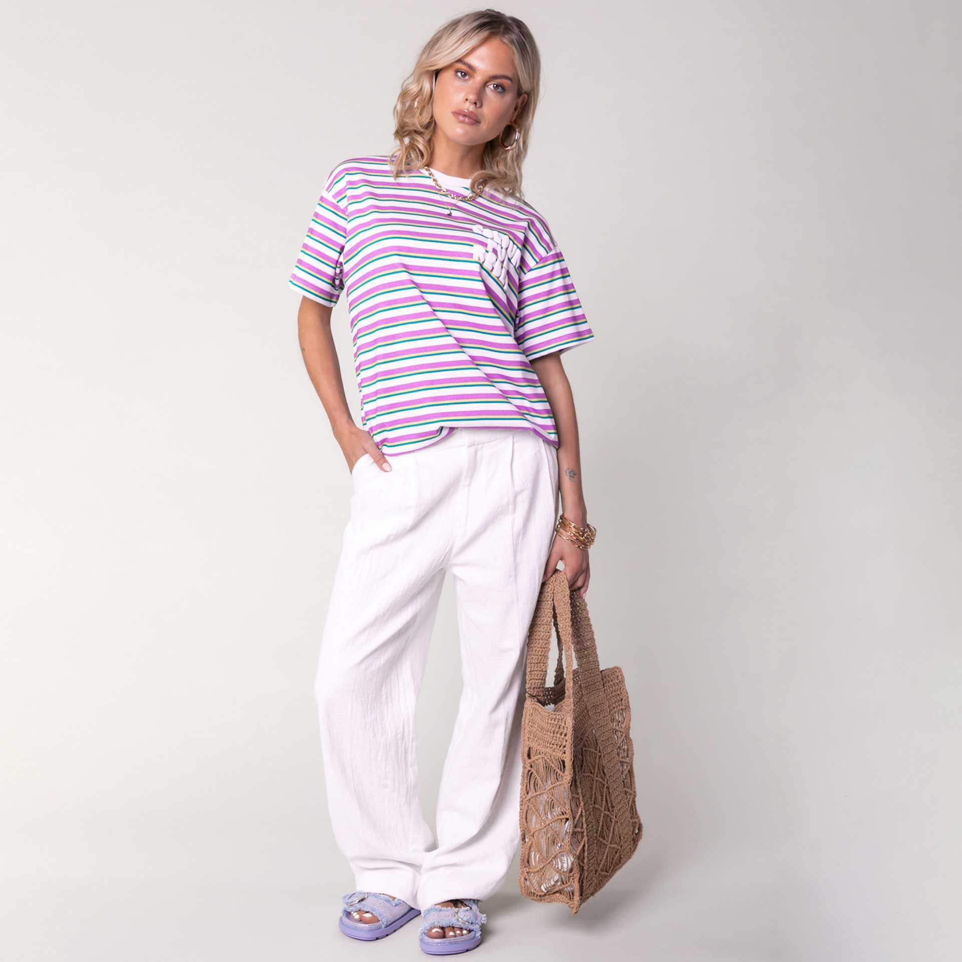 Colourful Rebel T-Shirt Puff Logo stripe