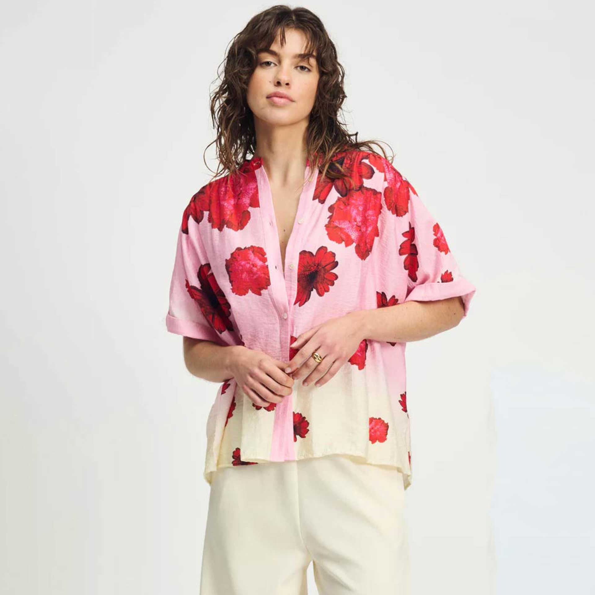 Pom Blouse Flower Bouquet