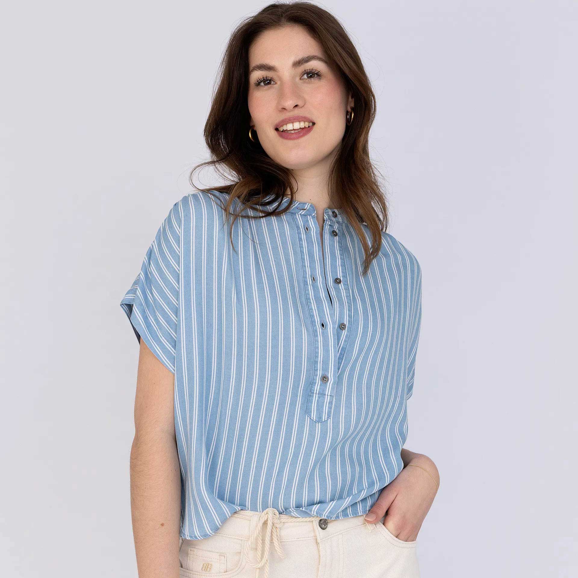 Anna Blue Blouse Gina