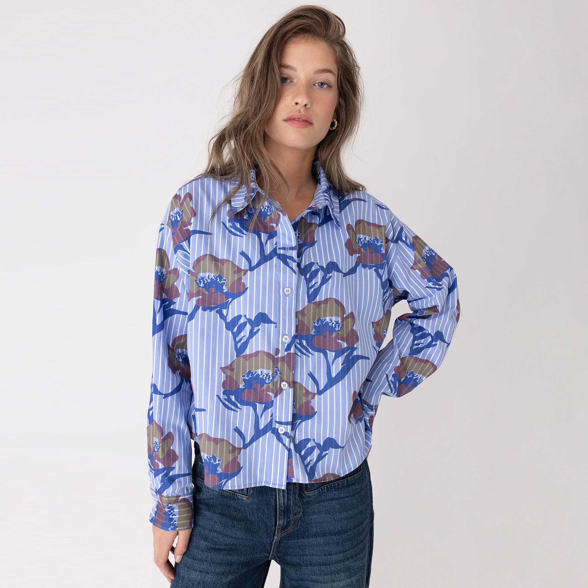 Anna Blue Blouse Sam