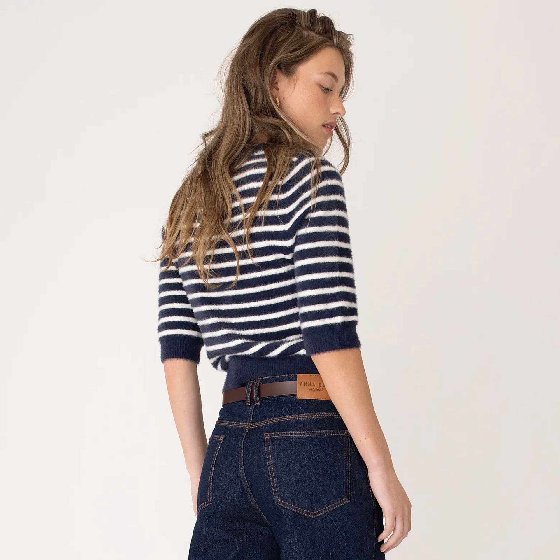 Anna Blue Sweater Mic