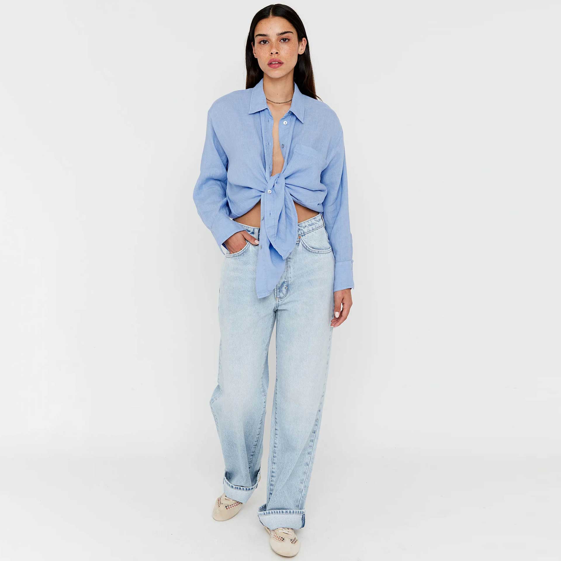 Anna Blue Blouse Loisa