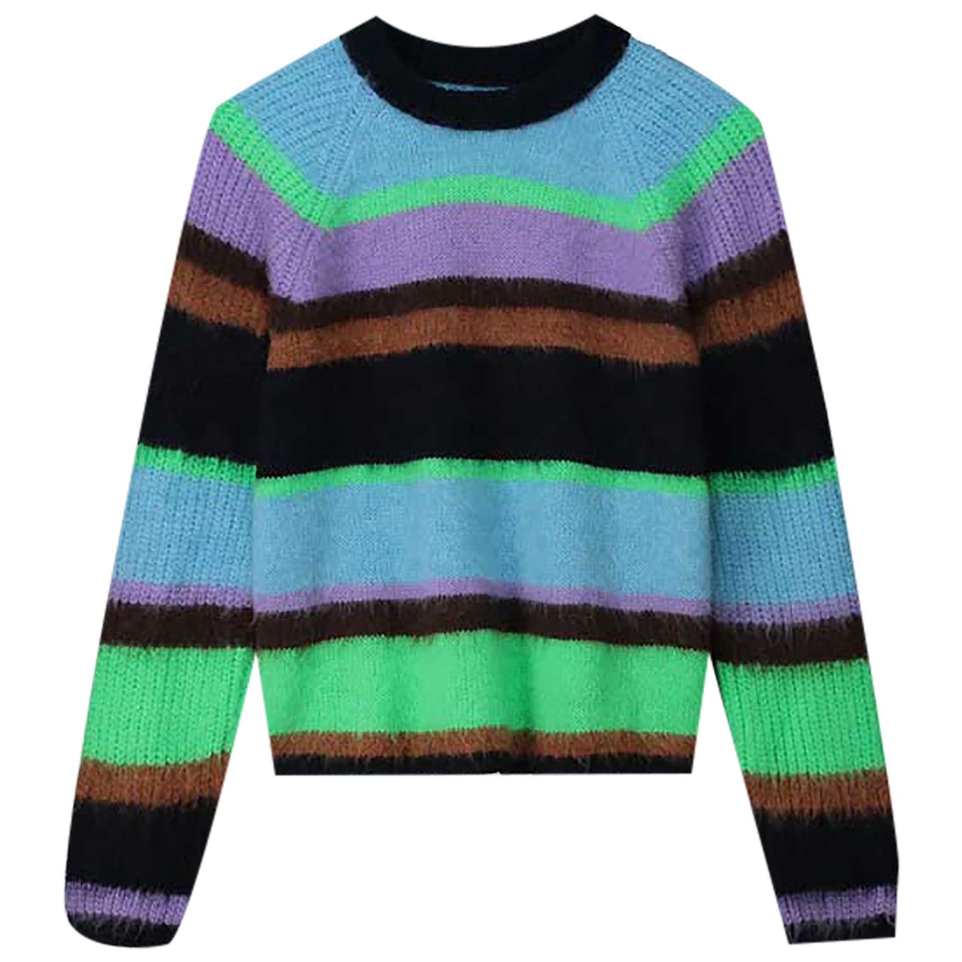 Pom Sweater Brushed Stripes