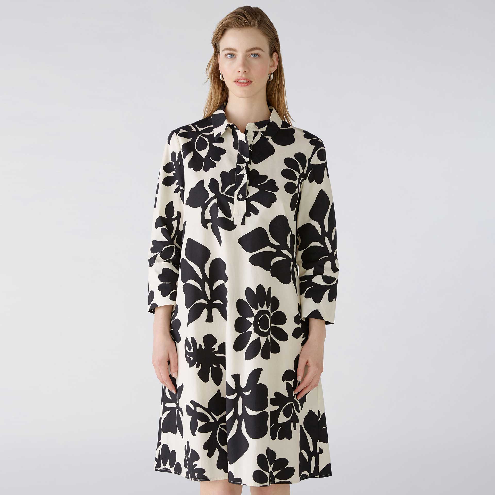 Oui Jurk Zwart wit