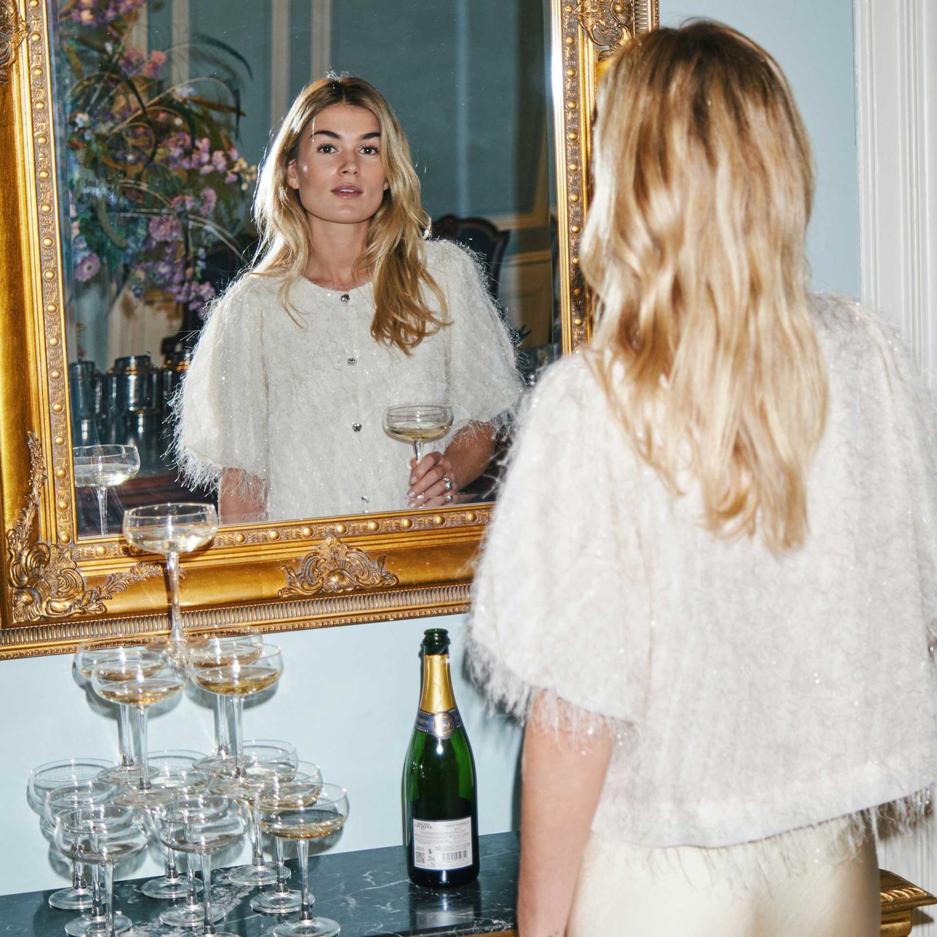 Neo Noir Blouse Top Aisa Frilly